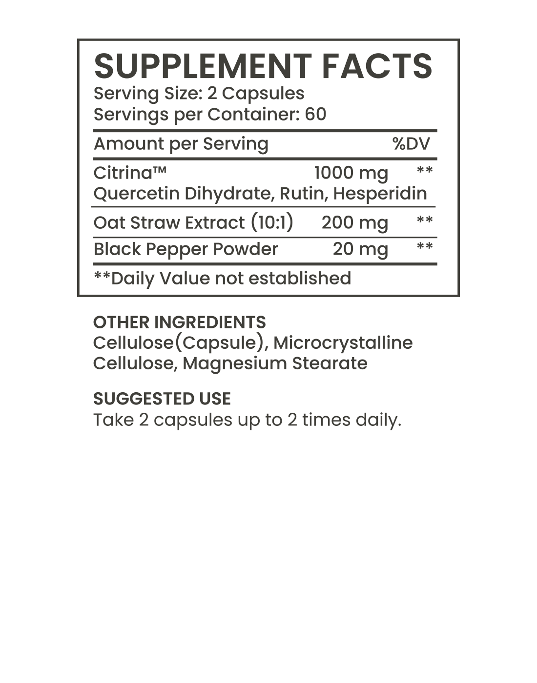 present Supplement Facts